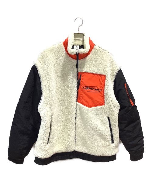 PUMA（プーマ）PUMA (プーマ) ATTEMPT (アテンプト) SHERPA BOMBER ブラック×ベージュ サイズ:Lの古着・服飾アイテム