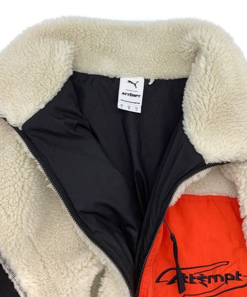 PUMA（プーマ）PUMA (プーマ) ATTEMPT (アテンプト) SHERPA BOMBER ブラック×ベージュ サイズ:Lの古着・服飾アイテム