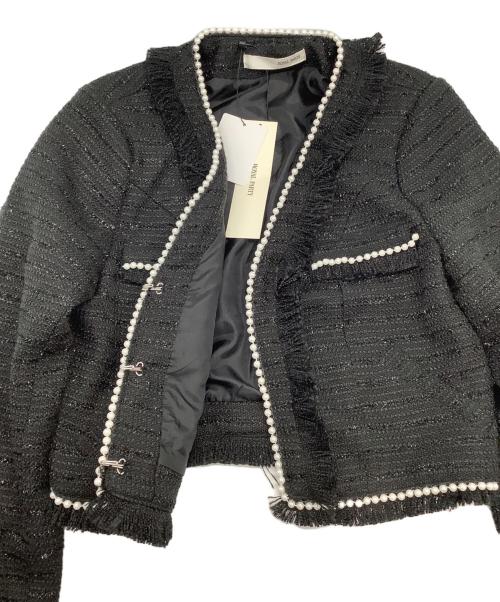 ROYAL PARTY（ロイヤルパーティ）ROYAL PARTY (ロイヤルパーティ) パールトリミングツイードセットアップ ブラック×ホワイト サイズ:Fの古着・服飾アイテム