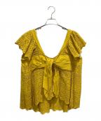 ne quittez pasヌキテパ）の古着「HEMLA BACKRIBBON TOP」｜イエロー