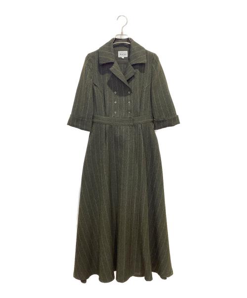 foufou（フーフー）foufou (フーフー) open collar herringbone one piece ブラウン サイズ:1の古着・服飾アイテム