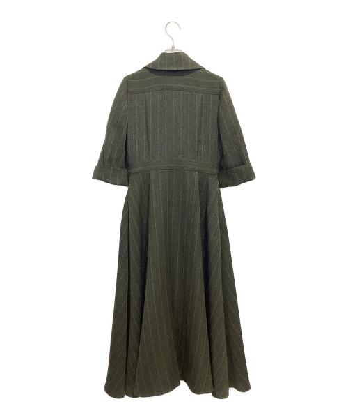 foufou（フーフー）foufou (フーフー) open collar herringbone one piece ブラウン サイズ:1の古着・服飾アイテム