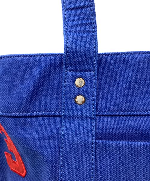 POLO RALPH LAUREN（ポロ・ラルフローレン）POLO RALPH LAUREN (ポロ・ラルフローレン) キャンバストートバッグ ブルー×レッドの古着・服飾アイテム