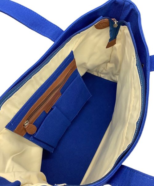 POLO RALPH LAUREN（ポロ・ラルフローレン）POLO RALPH LAUREN (ポロ・ラルフローレン) キャンバストートバッグ ブルー×レッドの古着・服飾アイテム