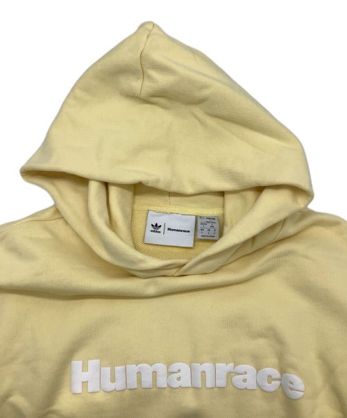 humanrace（ヒューマンレース）humanrace (ヒューマンレース) adidas (アディダス) スローガン パーカー イエロー サイズ:2XOの古着・服飾アイテム