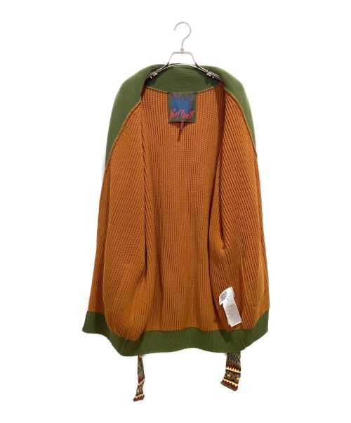 MAX&Co.（マックスアンドコー）MAX&Co. (マックスアンドコー) ニットガウン オレンジ×グリーン サイズ:Lの古着・服飾アイテム