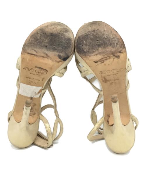 JIMMY CHOO（ジミーチュウ）JIMMY CHOO (ジミーチュウ) ストラップサンダル ゴールド サイズ:36 1/2の古着・服飾アイテム