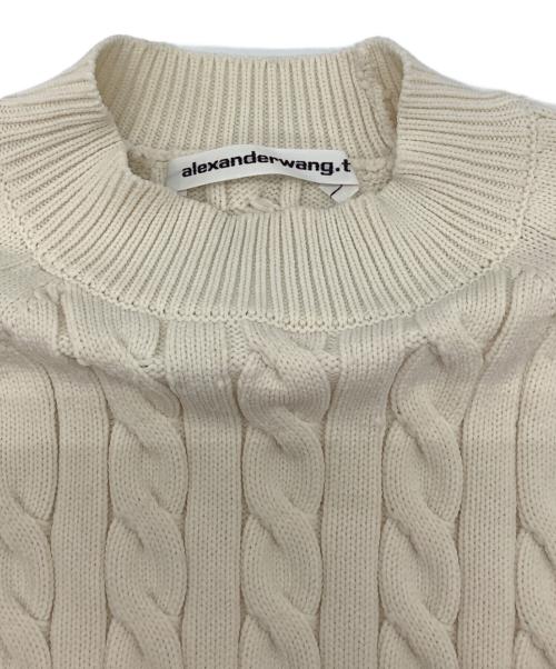 ALEXANDER WANG（アレキサンダー・ワン）ALEXANDER WANG (アレキサンダー・ワン) 半袖 ケーブルニット ホワイト サイズ:XSの古着・服飾アイテム