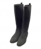 Yves Saint Laurent Rive Gaucheイヴ・サンローラン リヴ・ゴーシュ）の古着「サイドゴアロングブーツ」｜ブラック