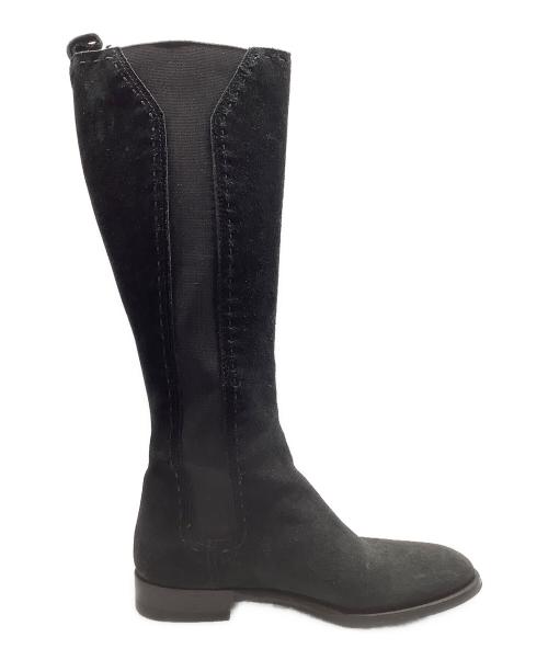 Yves Saint Laurent Rive Gauche（イヴ・サンローラン リヴ・ゴーシュ）Yves Saint Laurent Rive Gauche (イヴ・サンローラン リヴ・ゴーシュ) サイドゴアロングブーツ ブラック サイズ:34の古着・服飾アイテム