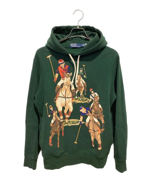 POLO RALPH LAUREN（ポロ・ラルフローレン）POLO RALPH LAUREN (ポロ・ラルフローレン) 5ホースマン プルオーバーパーカー グリーン サイズ:Sの古着・服飾アイテム