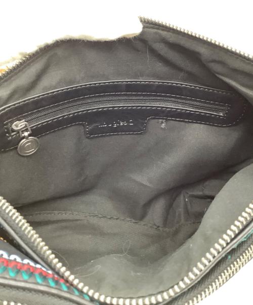 Desigual（デシグアル）Desigual (デシグアル) 刺繍レザーショルダーバッグ ブラック×ブラウンの古着・服飾アイテム