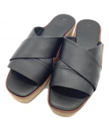 DOUBLE STANDARD CLOTHING（ダブルスタンダードクロージング）の古着「クロスウェッジサンダル」｜ブラック