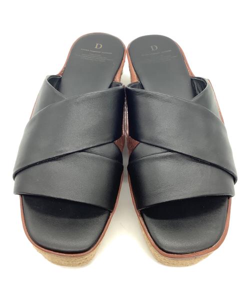 DOUBLE STANDARD CLOTHING（ダブルスタンダードクロージング）DOUBLE STANDARD CLOTHING (ダブルスタンダードクロージング) クロスウェッジサンダル ブラック サイズ:37 1/2の古着・服飾アイテム