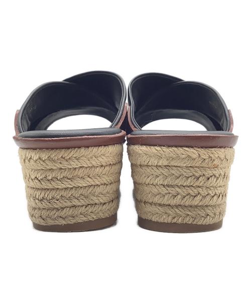 DOUBLE STANDARD CLOTHING（ダブルスタンダードクロージング）DOUBLE STANDARD CLOTHING (ダブルスタンダードクロージング) クロスウェッジサンダル ブラック サイズ:37 1/2の古着・服飾アイテム