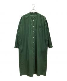 journal standard luxe（ジャーナルスタンダード ラックス）の古着「スタンドカラーシャツワンピース」｜グリーン
