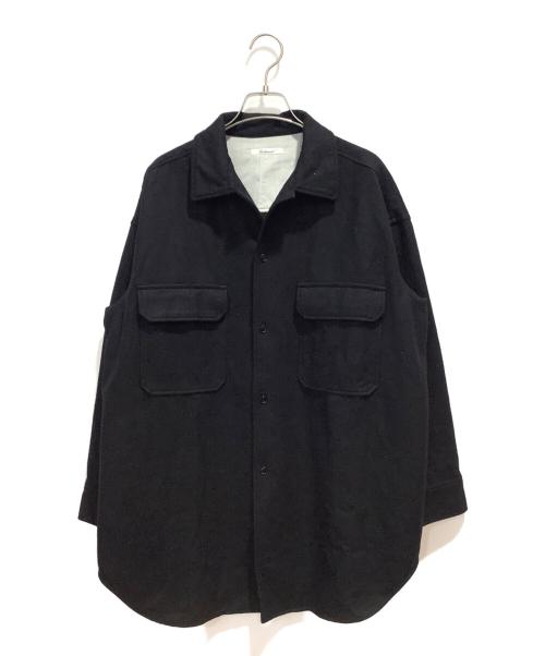 Enchainement（アンシェヌマン）Enchainement (アンシェヌマン) Wool Long CPO Shirt ブラック サイズ:Fの古着・服飾アイテム