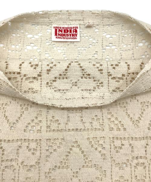 INDIA INDUSTRY（インディアインダストーリー）INDIA INDUSTRY (インディアインダストーリー) ラッセルレースプルオーバーシャツ ホワイト サイズ:Mの古着・服飾アイテム