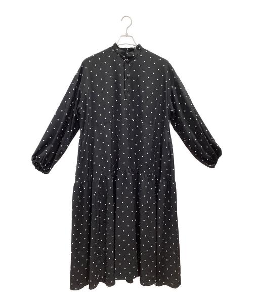 journal standard luxe（ジャーナルスタンダード ラックス）journal standard luxe (ジャーナルスタンダード リュクス) ドットティアードワンピース ブラック×ホワイト サイズ:-の古着・服飾アイテム