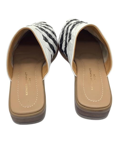 KATHARINE HAMNETT（キャサリンハムネット）KATHARINE HAMNETT (キャサリンハムネット) メッシュサンダル ブラック×ホワイト サイズ:Mの古着・服飾アイテム