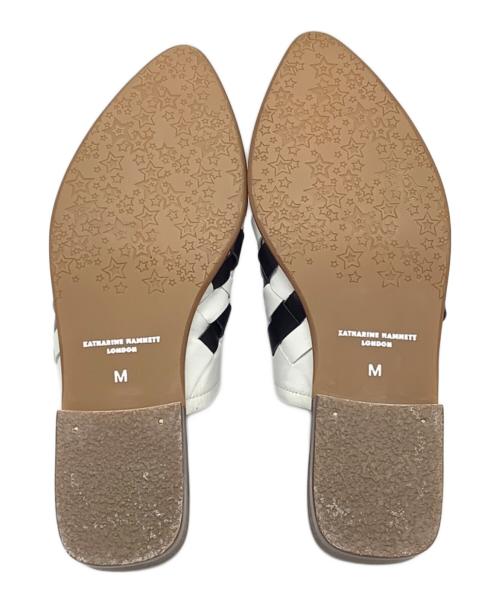 KATHARINE HAMNETT（キャサリンハムネット）KATHARINE HAMNETT (キャサリンハムネット) メッシュサンダル ブラック×ホワイト サイズ:Mの古着・服飾アイテム