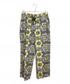 LE GLAZIKル グラジック）の古着「アフリカンバティックプリント イージー パンツ」｜グレー×イエロー
