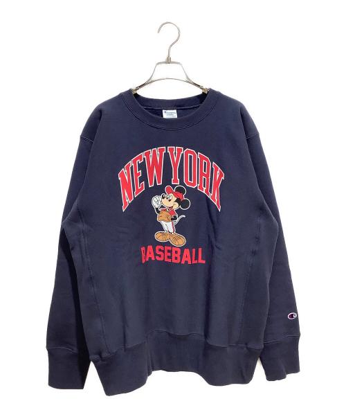 Champion REVERSE WEAVE（チャンピオン リバース ウィーブ）Champion REVERSE WEAVE (チャンピオン リバース ウィーブ) DISNEY (ディズニー) クルーネックスウェットシャツ ネイビー サイズ:XLの古着・服飾アイテム