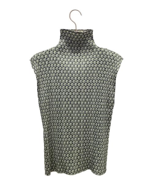 PLEATS PLEASE（プリーツプリーズ）PLEATS PLEASE (プリーツプリーズ) ノースリーブハイネックカットソー グリーン サイズ:3の古着・服飾アイテム