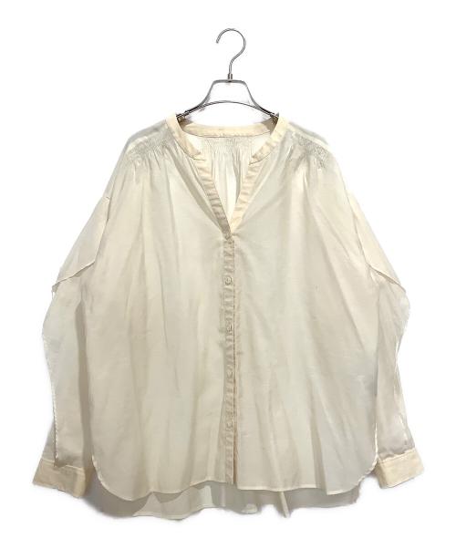 Noble（ノーブル）Noble (ノーブル) スモーキーボイルマテリアルコンビブラウス ベージュ サイズ:FREEの古着・服飾アイテム