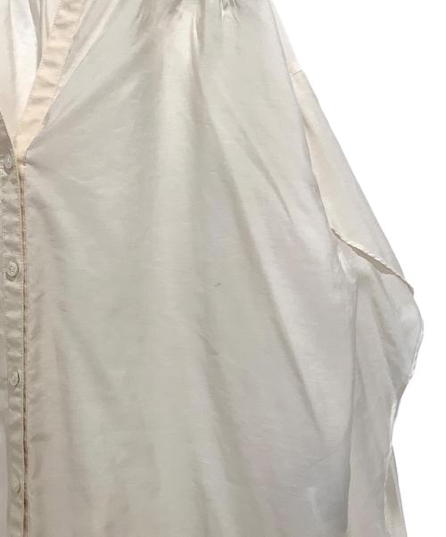 Noble（ノーブル）Noble (ノーブル) スモーキーボイルマテリアルコンビブラウス ベージュ サイズ:FREEの古着・服飾アイテム