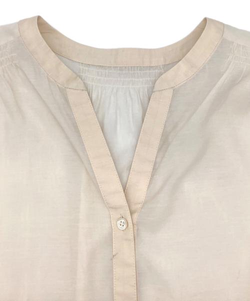 Noble（ノーブル）Noble (ノーブル) スモーキーボイルマテリアルコンビブラウス ベージュ サイズ:FREEの古着・服飾アイテム