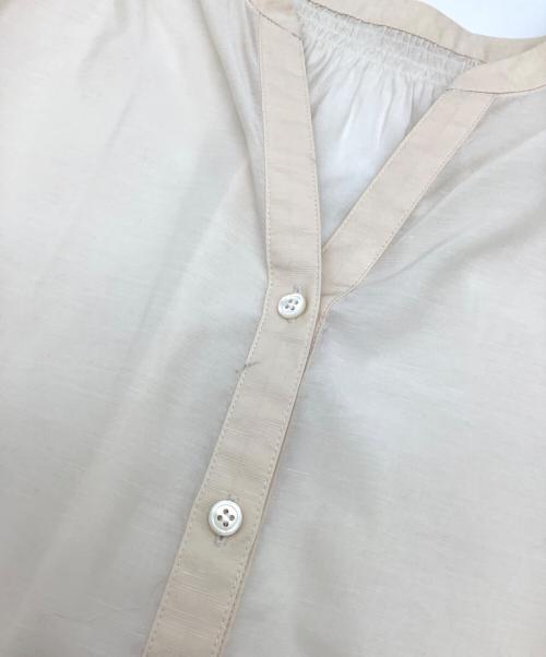 Noble（ノーブル）Noble (ノーブル) スモーキーボイルマテリアルコンビブラウス ベージュ サイズ:FREEの古着・服飾アイテム