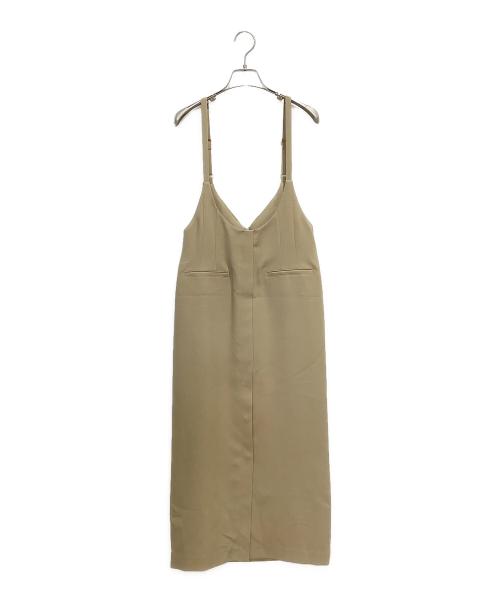 Noble（ノーブル）Noble (ノーブル) スラブオックスロングサロペットスカート ベージュ サイズ:36の古着・服飾アイテム