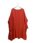 Veritecoeurヴェリテクール）の古着「後ろギャザースクエアチュニックワンピース」｜レッド