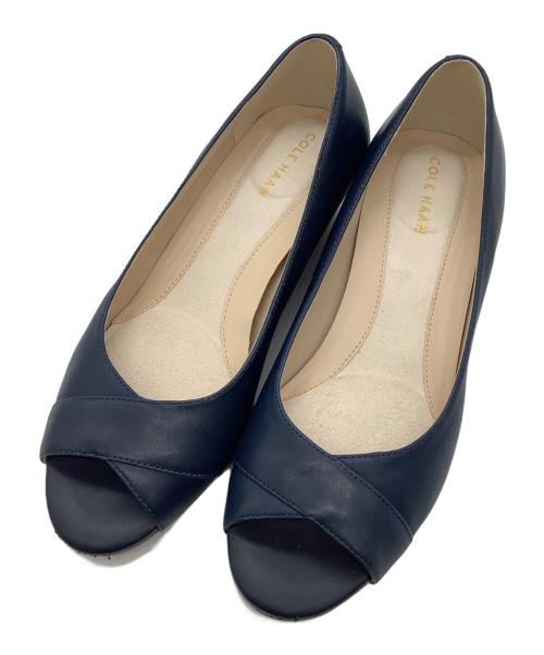 COLE HAAN（コールハーン）COLE HAAN (コールハーン) ザ ゴートゥー オープントゥ ウェッジ ネイビー サイズ:5 1/2の古着・服飾アイテム