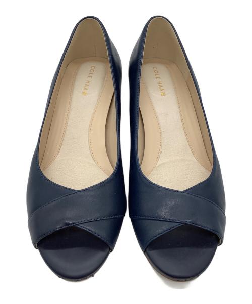 COLE HAAN（コールハーン）COLE HAAN (コールハーン) ザ ゴートゥー オープントゥ ウェッジ ネイビー サイズ:5 1/2の古着・服飾アイテム