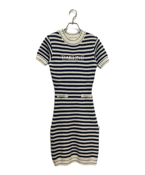 darich（ダーリッチ）Darich (ダーリッチ) ボーダーニットミニワンピース ホワイト×ネイビー サイズ:FREEの古着・服飾アイテム