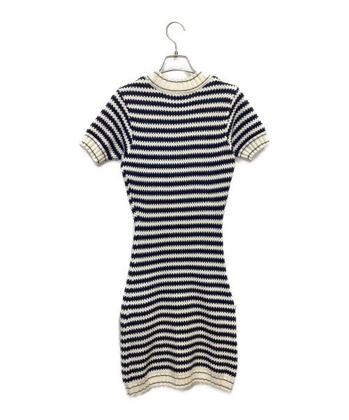 darich（ダーリッチ）Darich (ダーリッチ) ボーダーニットミニワンピース ホワイト×ネイビー サイズ:FREEの古着・服飾アイテム