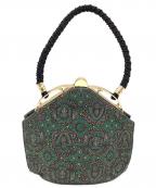 印傳屋インデンヤ）の古着「ハンドバッグ」｜ブラック×グリーン