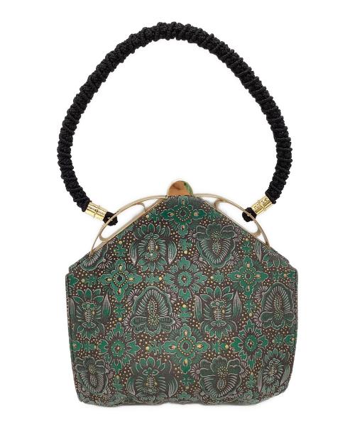 印傳屋（インデンヤ）印傳屋 (インデンヤ) ハンドバッグ ブラック×グリーンの古着・服飾アイテム
