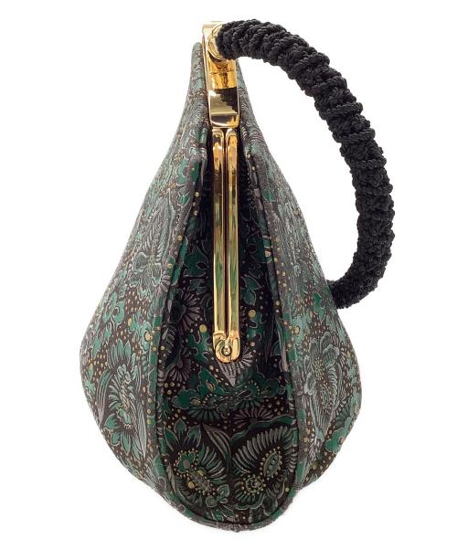 印傳屋（インデンヤ）印傳屋 (インデンヤ) ハンドバッグ ブラック×グリーンの古着・服飾アイテム