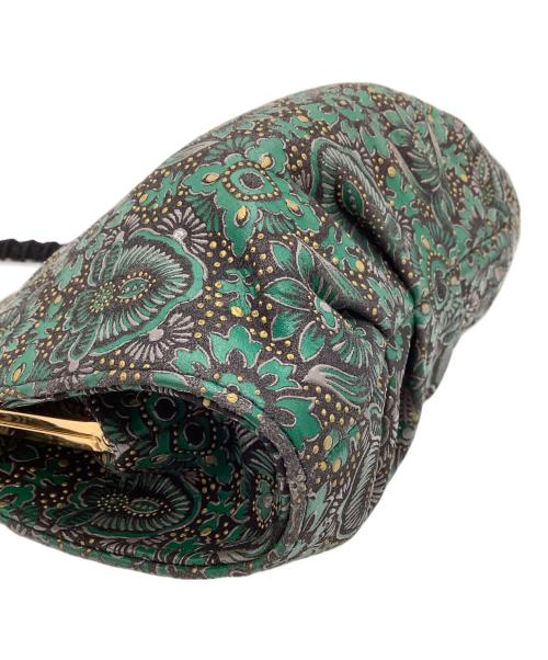 印傳屋（インデンヤ）印傳屋 (インデンヤ) ハンドバッグ ブラック×グリーンの古着・服飾アイテム