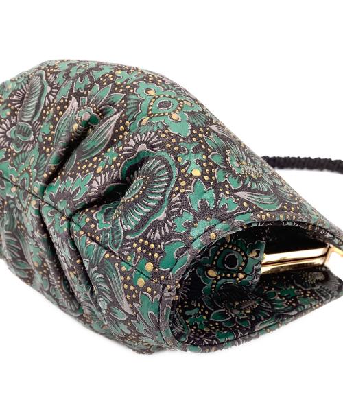 印傳屋（インデンヤ）印傳屋 (インデンヤ) ハンドバッグ ブラック×グリーンの古着・服飾アイテム