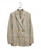 BLUE LABEL CRESTBRIDGEブルーレーベルクレストブリッジ）の古着「シルクコットン金釦テーラードジャケット」｜ベージュ