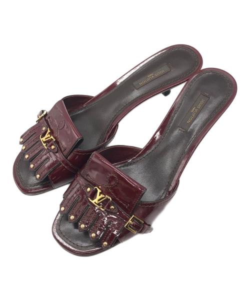 LOUIS VUITTON（ルイ ヴィトン）LOUIS VUITTON (ルイ ヴィトン) エナメルサンダル ボルドー サイズ:38の古着・服飾アイテム
