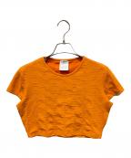 CHANELシャネル）の古着「ココマークヴィンテージ クロップドTシャツ」｜オレンジ