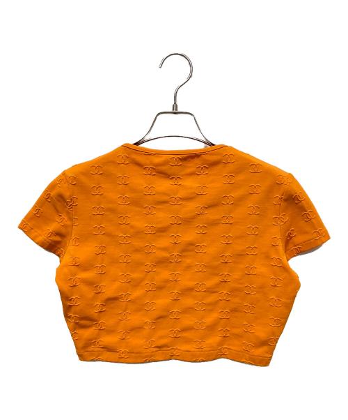 CHANEL（シャネル）CHANEL (シャネル) ココマークヴィンテージ クロップドTシャツ オレンジ サイズ:42の古着・服飾アイテム