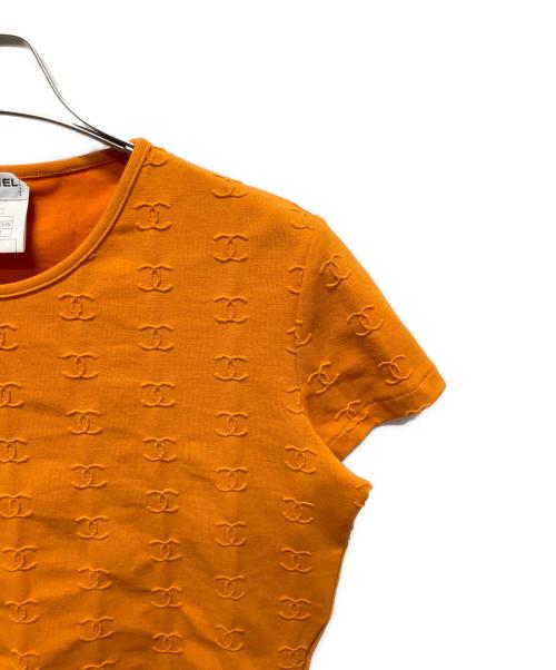 CHANEL（シャネル）CHANEL (シャネル) ココマークヴィンテージ クロップドTシャツ オレンジ サイズ:42の古着・服飾アイテム