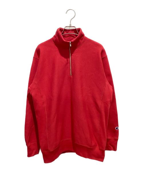 Champion REVERSE WEAVE（チャンピオン リバース ウィーブ）Champion REVERSE WEAVE (チャンピオン リバース ウィーブ) URBAN RESEARCH (アーバンリサーチ) 11.5OZ HALF ZIP SWEAT レッド サイズ:Sの古着・服飾アイテム