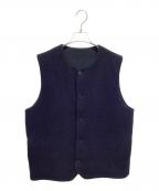 nestrobe confectネストローブ コンフェクト）の古着「ウールモッサー クルーネックベスト」｜ネイビー